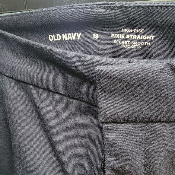 Navy Blue High-Waisted Pixie Skinny Pants Secret Smooth Pockets Women 18 - Picture 4 of 8